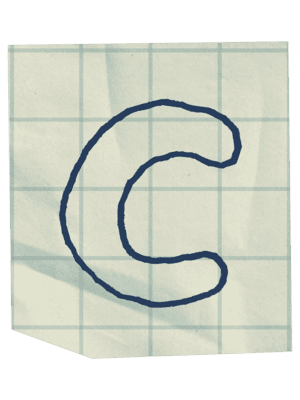 letter C in ransom font
