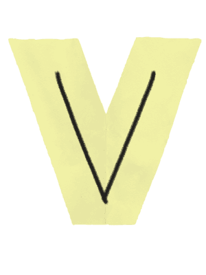 letter V in ransom font